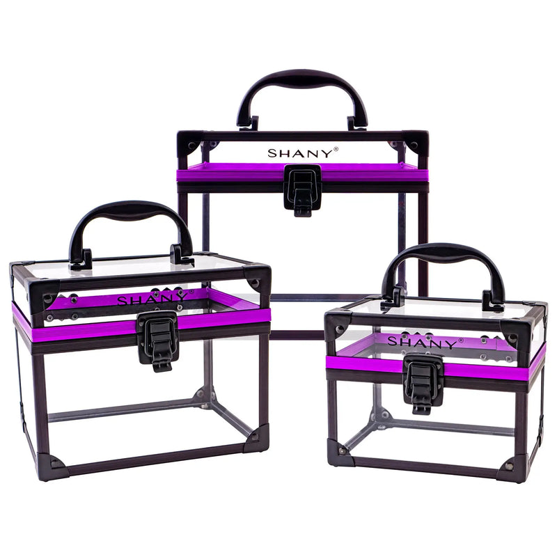 SHANY: CLEAR COSMETICS AND TOILETRY TRAIN CASE SET