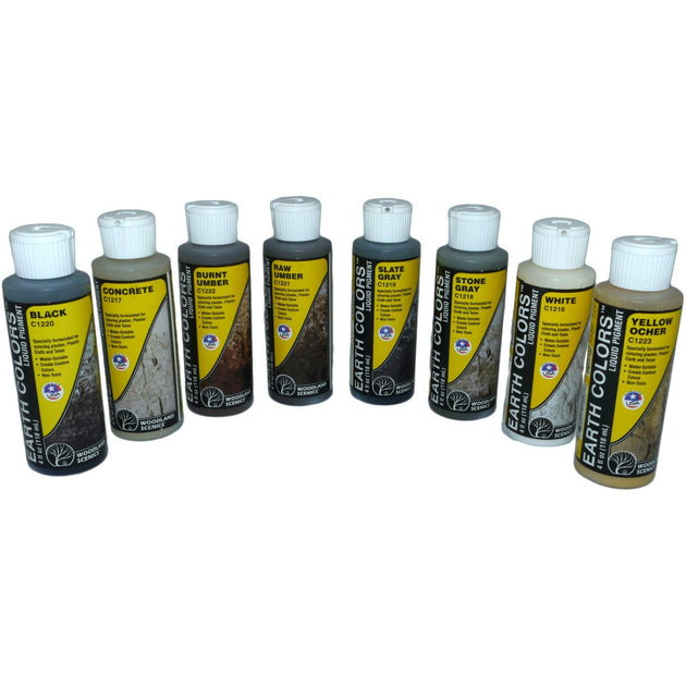 WOODLAND SCENICS Earth Colors Liquid Pigment (8 Fl. oz) | Gano Inc