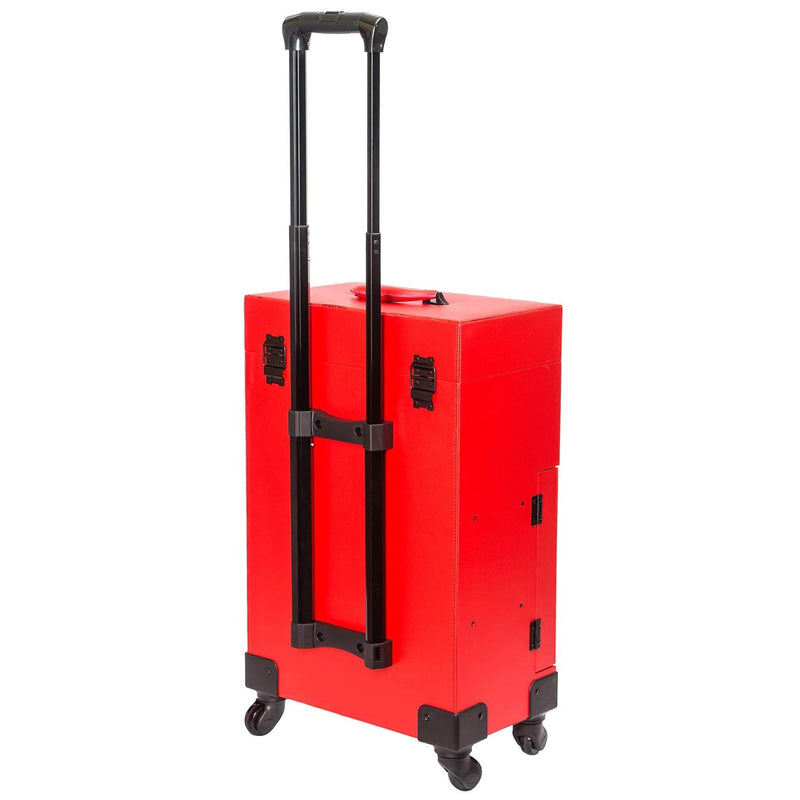 SHANY: LARGE TRAVEL MAKEUP CASE WITH MIRROR IN RED