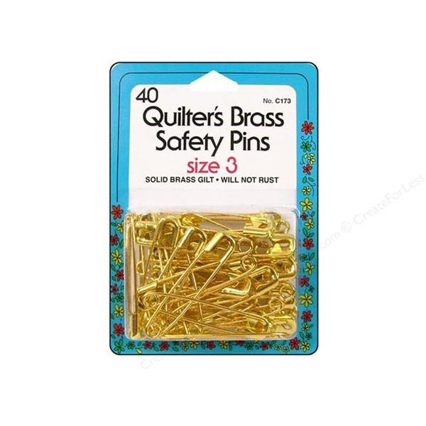 Closeable Brass Safety Pins - 2 Gross (200-275 Pins)