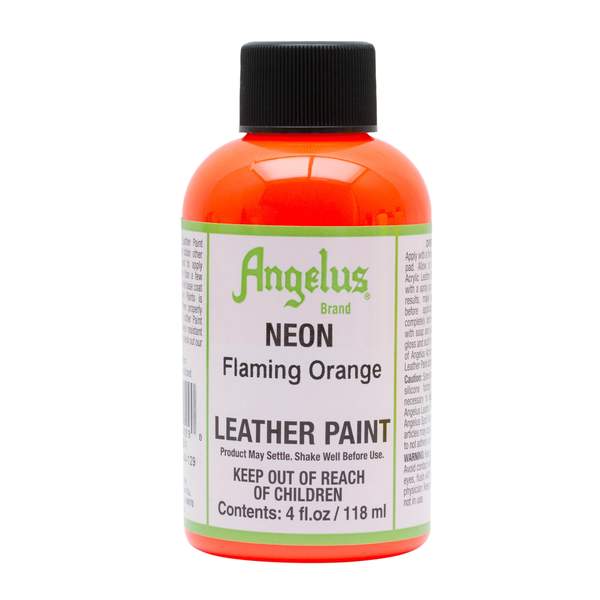 Angelus Neon Leather Paint 4 oz, Flaming Orange