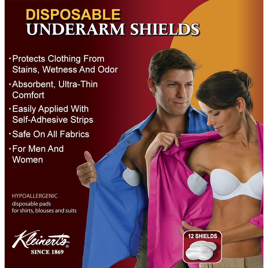 KLEINERT'S Disposable Dress Shields, 6 Pairs/pack (Polyester) KLEINERT'S Disposable Dress Shields, 6 Pairs/pack (Polyester)