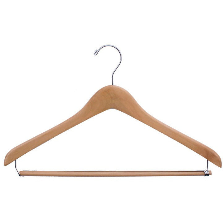 Order Natural Wood Suit Hanger With Chrome Hook - 17