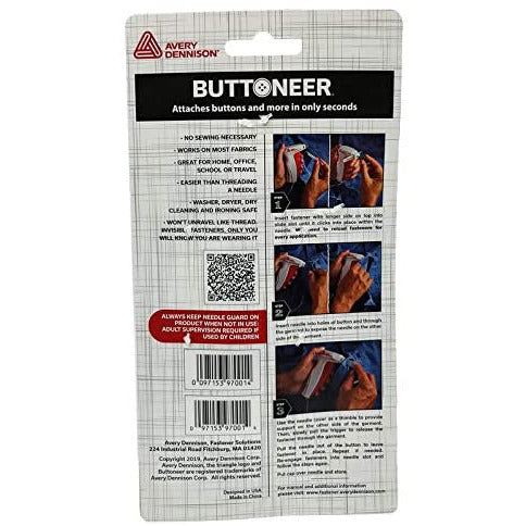  Buttoneer Button Fastening System - New and Improved! -  Attaches Buttons & More in Seconds - No Sewing Necessary & Works on Most  Fabrics : Arts, Crafts & Sewing