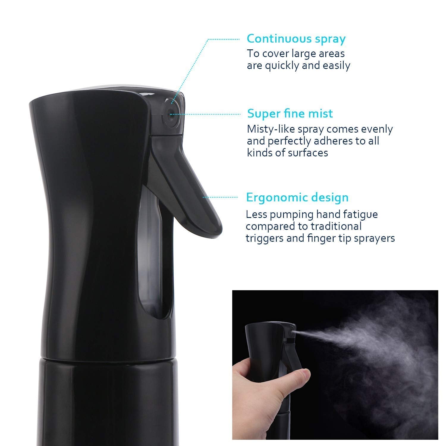 SALONBEAUTY PROFESSIONAL Misty Sprayer, Continuous Fine Mist Spray Bot