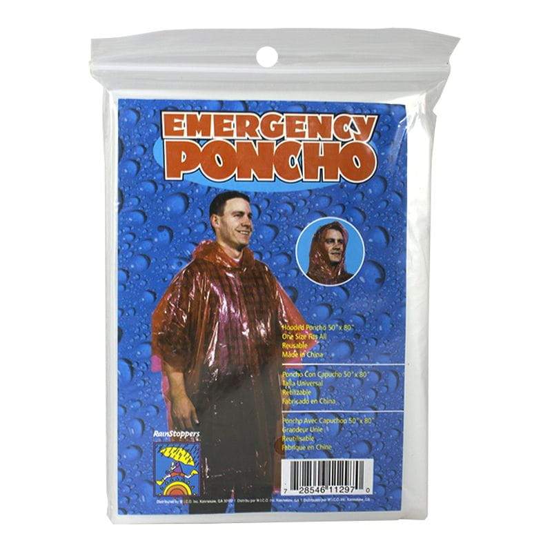 Adult Emergency Rain Poncho, Disposable