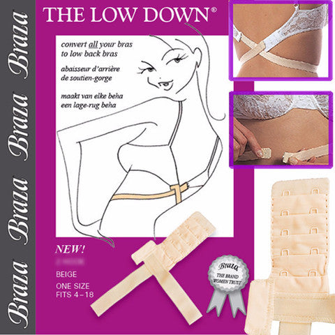 Braza The Low Down® - Low Back Bra Converter 2 Hook, Nude | Low Bra Bra  Converter