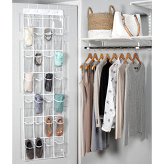 Over the Door Shoe Organizer, 12 Pairs, Clear