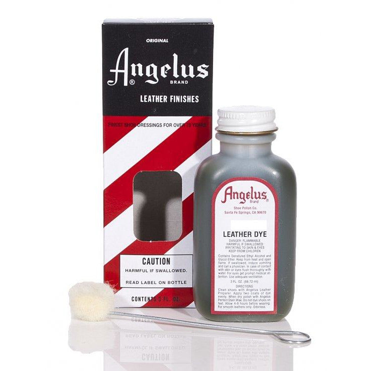 Angelus Jet Black Leather Dye 3 Oz. With Applicator for Shoes Boots Bags  NEW FREE SHIP 