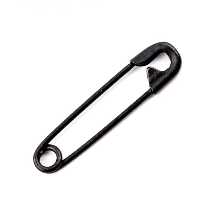 19mm Black Opaque Color Coiled Safety Pins Dressmaking Sewing