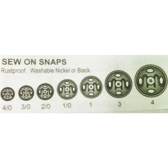 Sew-On Snaps, Nickel